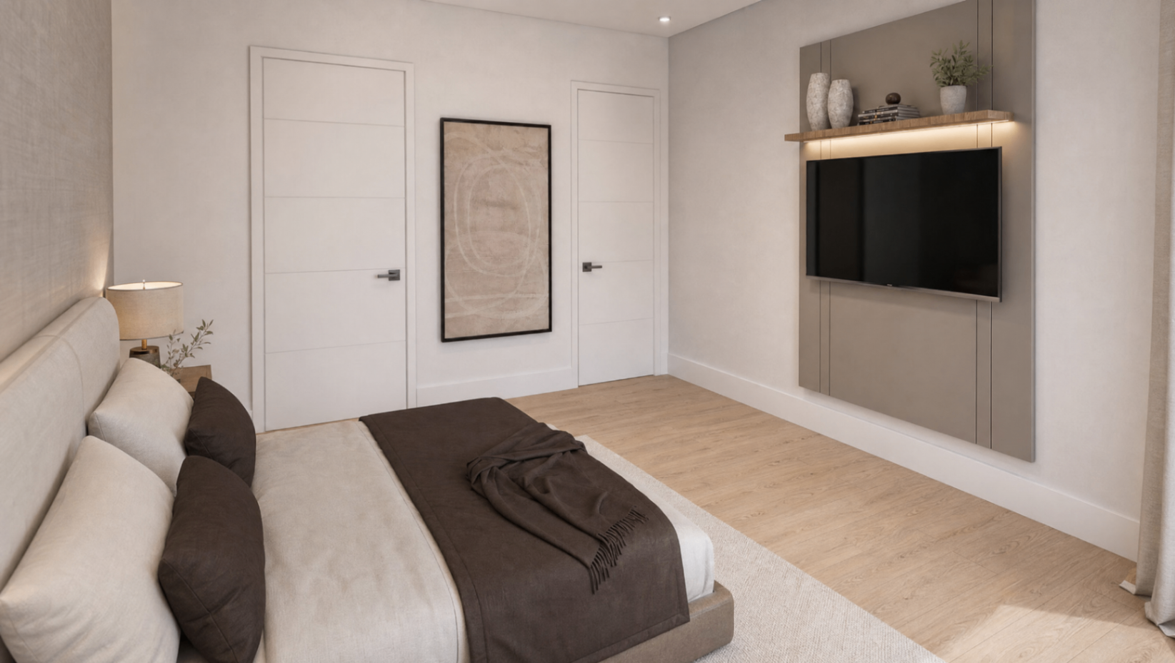 Primary bedroom — conceptual rendering of the proposed design