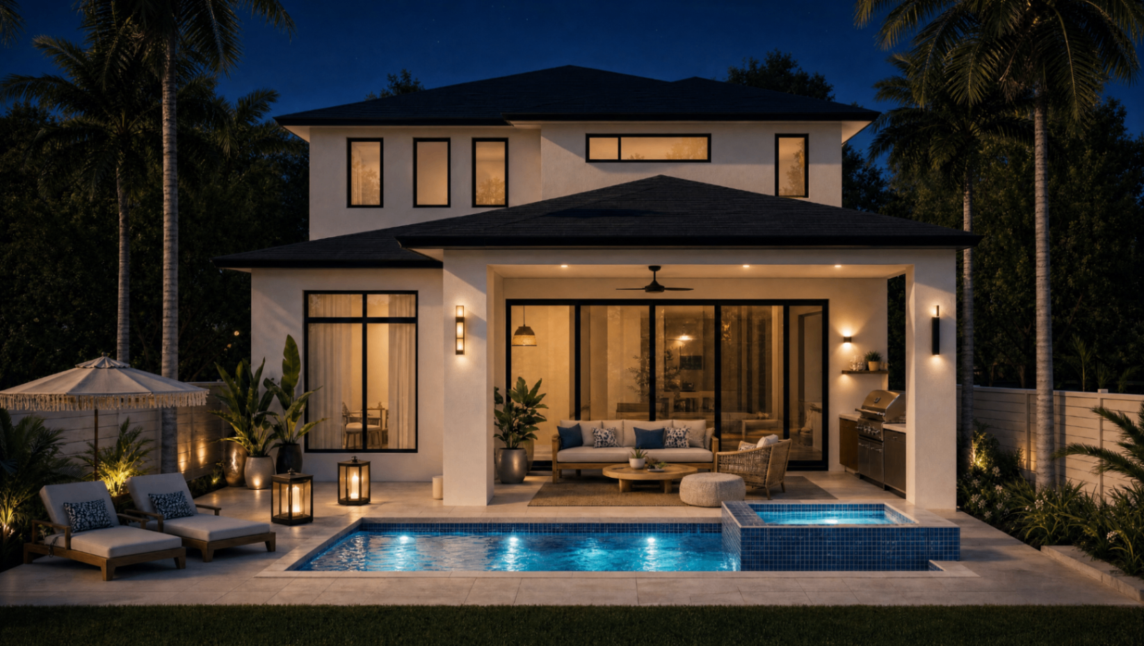 Rear at night — conceptual rendering of the proposed design